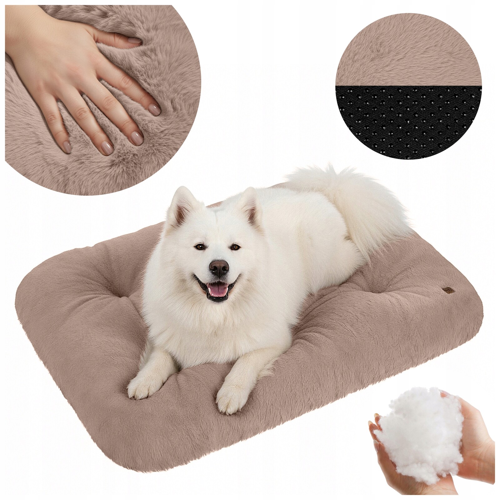 Pelíšek Pro Psa Kočku Potah 100x70 CM Králík Béžový XL