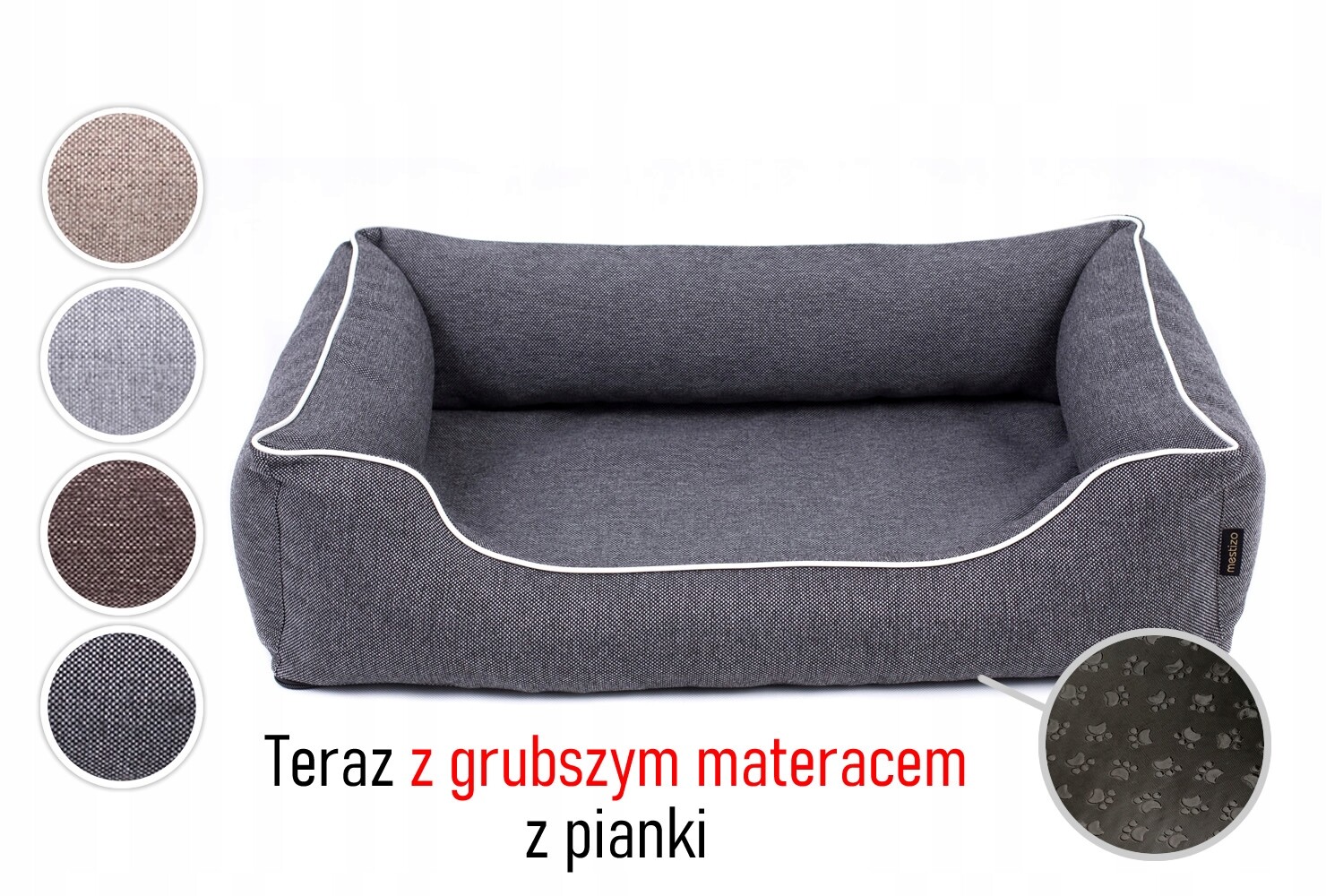 Pelíšek postel pro psa kočku, pohovka, potah , tmavě šedá/bílá