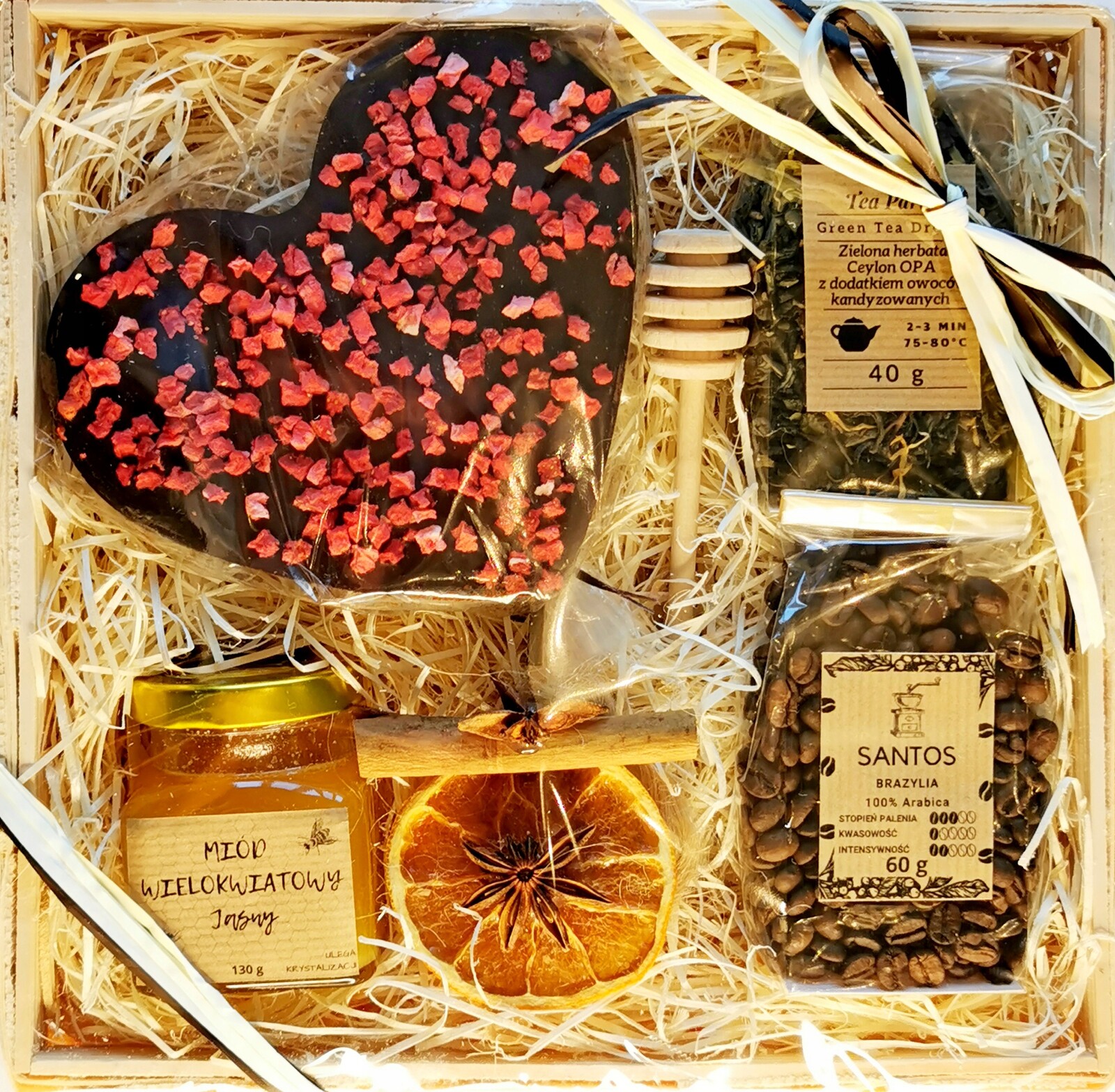 Dárkový Koš čaj káva med čokoláda Set