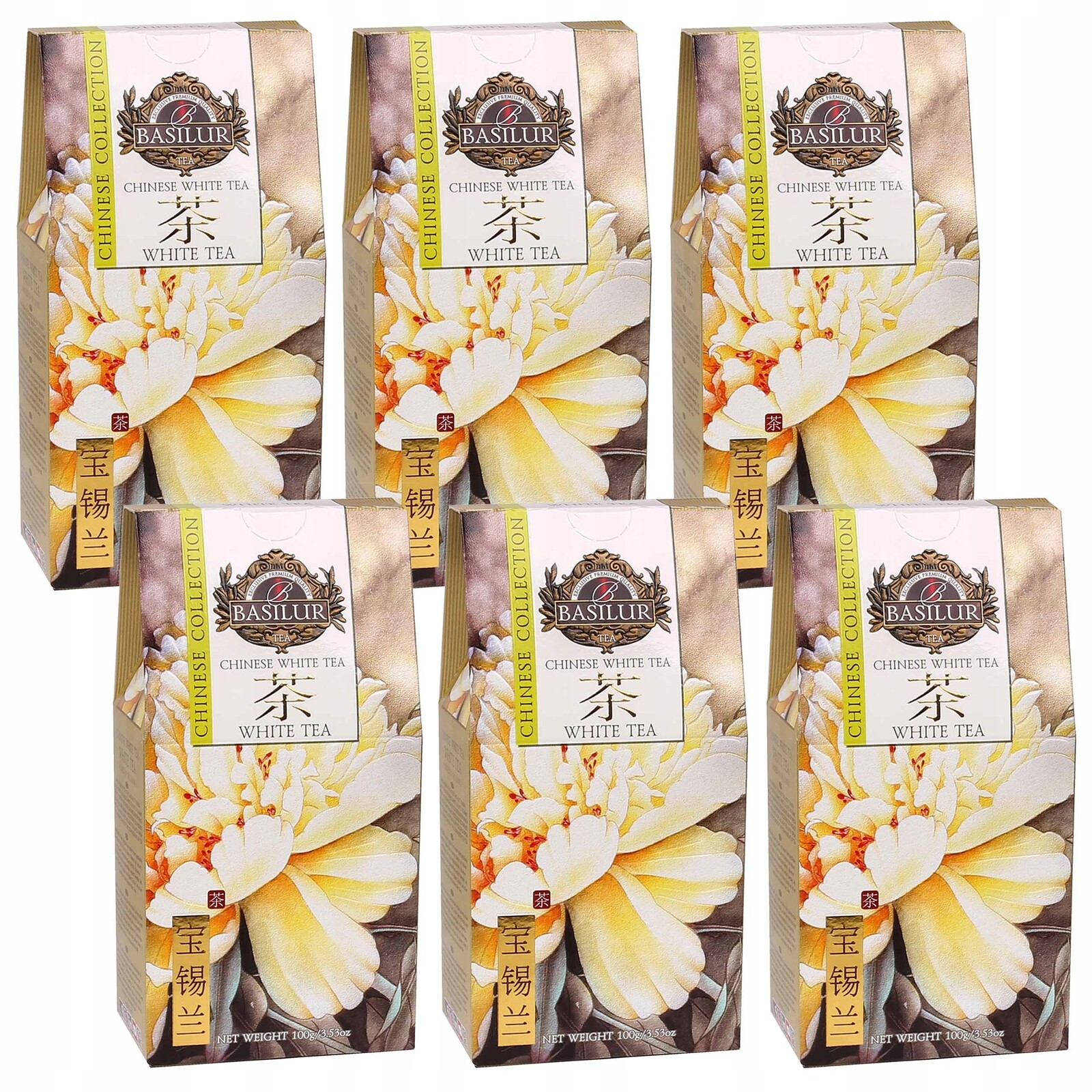 Basilur Chinese White Tea – bílý listový čaj bez přísad 100 g x 6