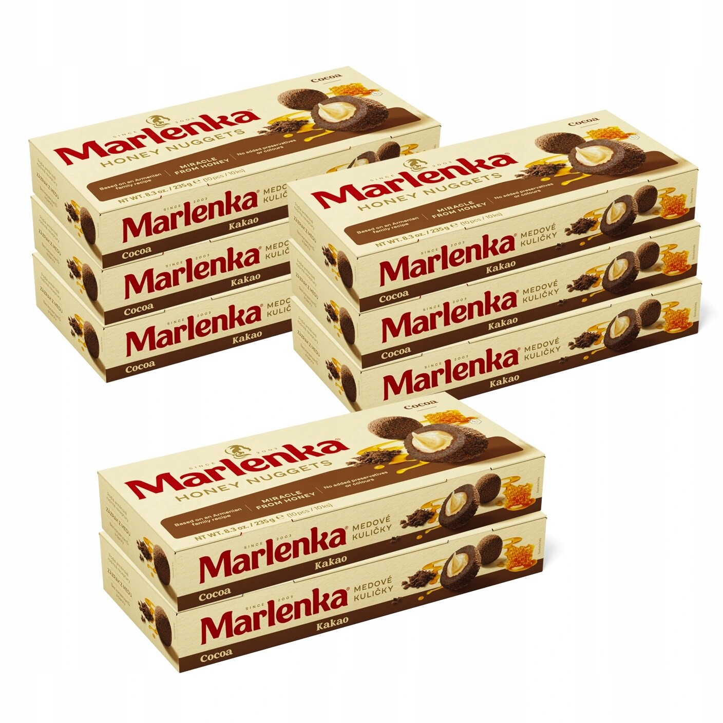 Marlenka Akce 6+2 Medové Kuličky s kakaem 8 x 235 g