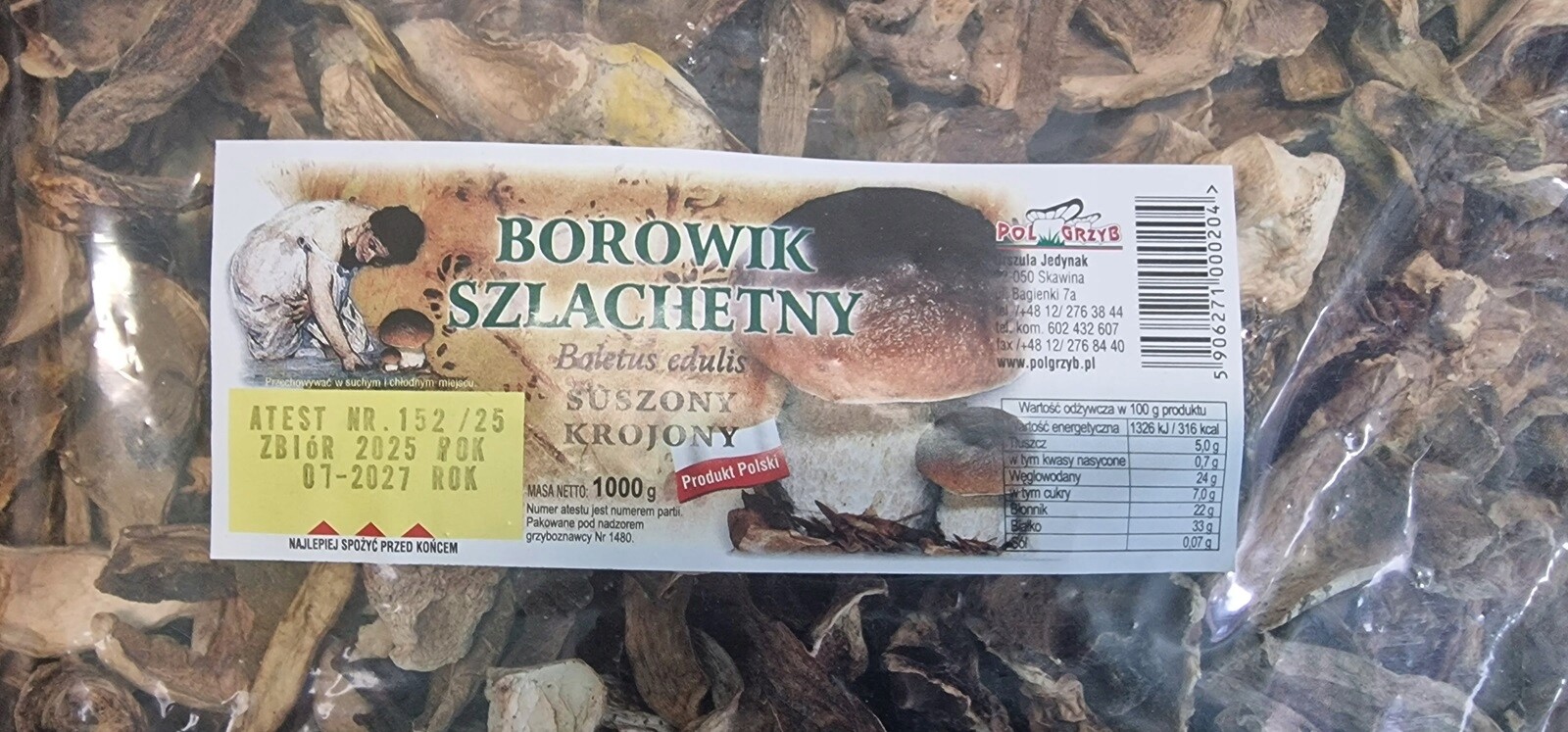 Borowik Ušlechtilý Krájený 1kg