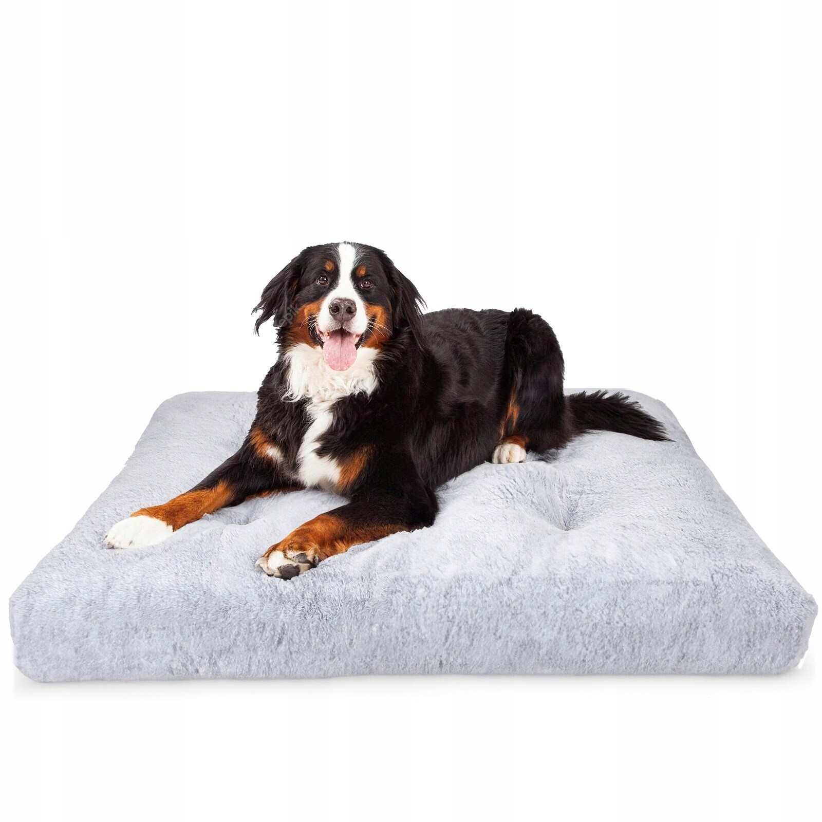 pelíšek pro psy šedý měkký plyšový potah 122x74x10 cm Nobleza