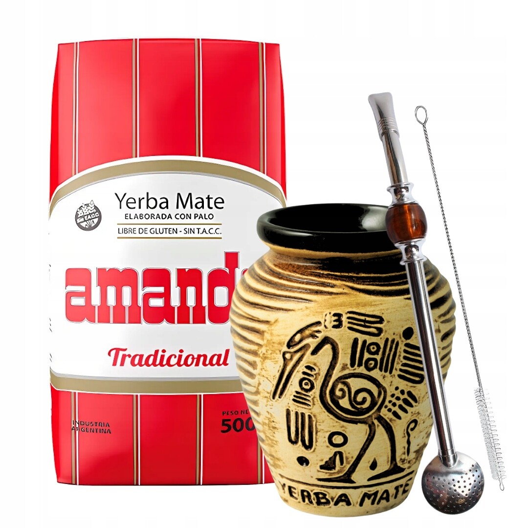 Sada Yerba Mate Amanda Elaborada Tradicional Matero Bombilla