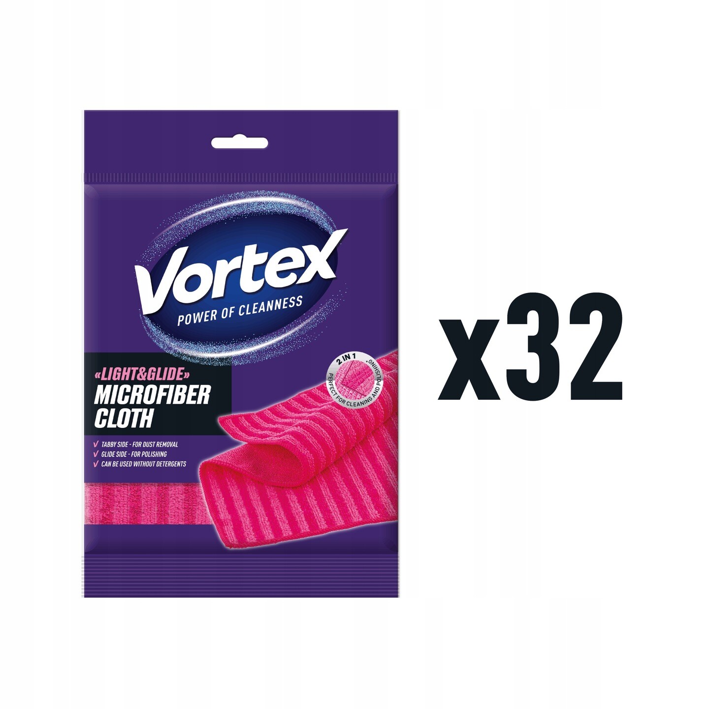 Vortex Utěrka z mikrovlákna Light&Glide, 1 ks, sada 32 balení (32×1)