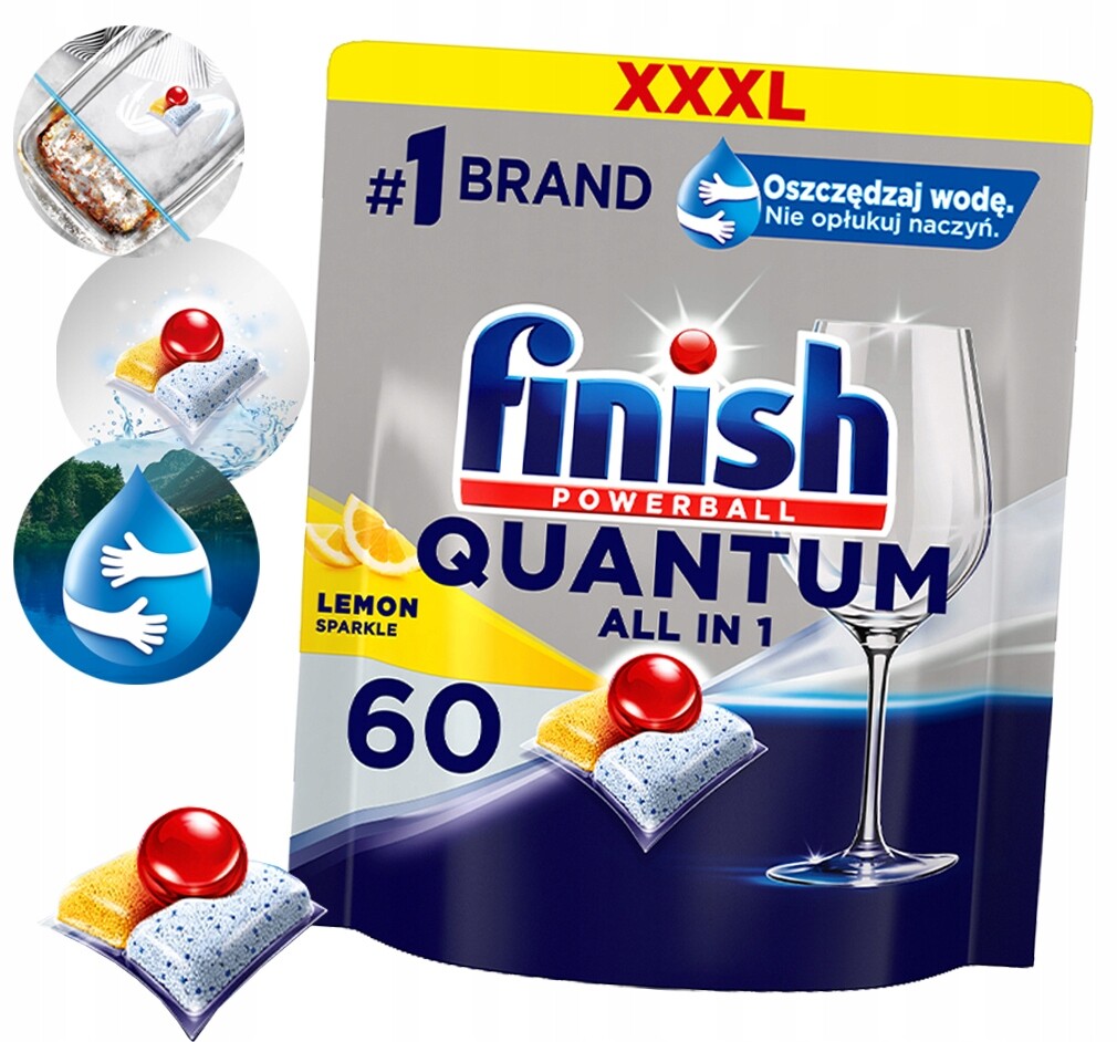 Finish Quantum ALL-IN-1 Pro Mytí Lemonů 60 Kapslí