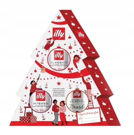 Mletá káva Illy Christmas Tree, vánoční dárková sada 3x125g