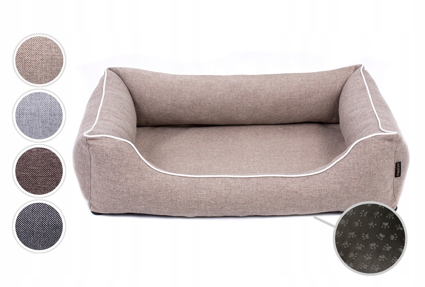 Pelíšek postel pro psa potah , pohovka, 100x75cm béžová/bílá