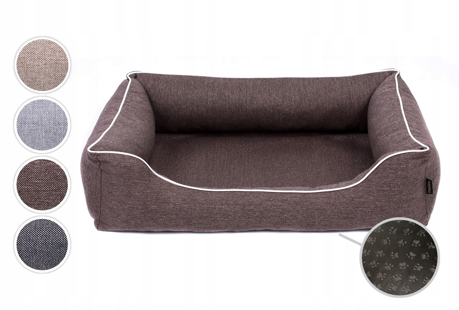 Pelíšek , pohovka, postel pro psa potah pelíšek pro kočky, 100x75cm, hnědá/bílá