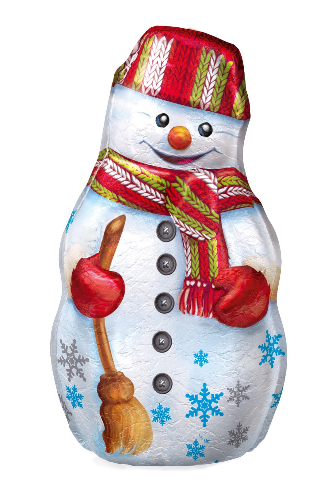 Sněhulák Figurka z mléčné čokolády Prázdná uvnitř Ideální na Vánoce 75 g