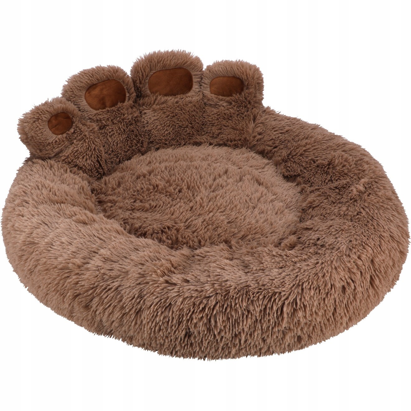 Plyšový Kulatý Kotec Pro Psa Kočku Pelíšek A Kočku Polštář S Tlapkámi 80X80
