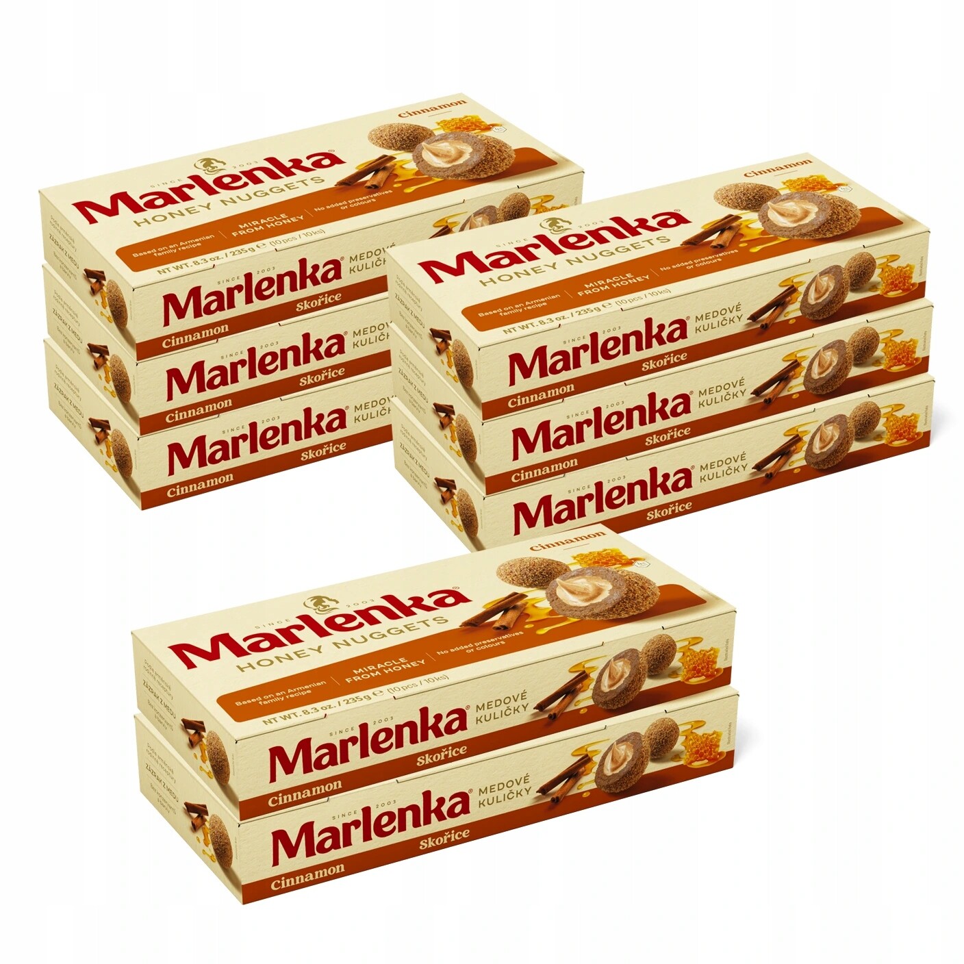 Marlenka Akce 6+2 Medové kuličky se skořicí 8 x 235 g