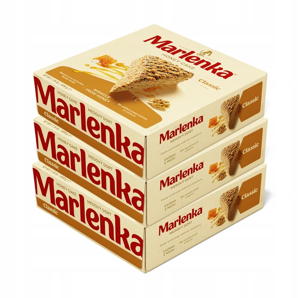Marlenka Triopack Medový dort s vlašskými ořechy 3 x 800 g