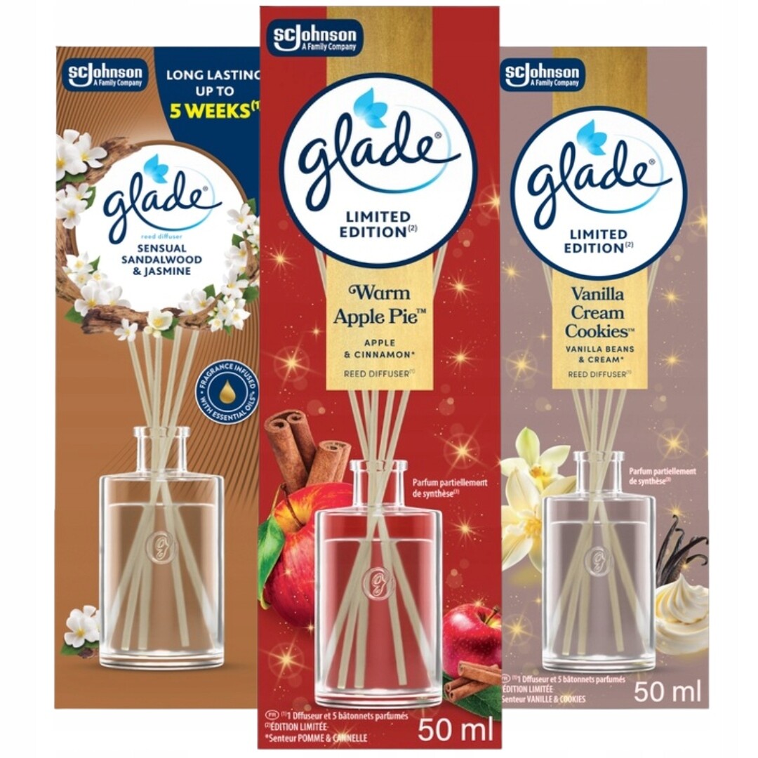 Glade Vonné tyčinky Mix vůní Limitovaná kolekce 50 ml x3