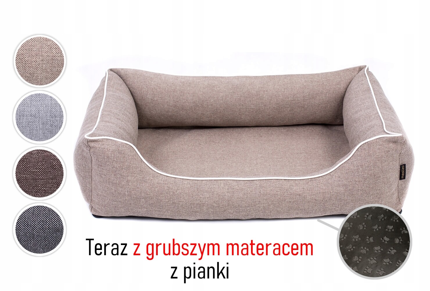 Pelíšek postel pro psa potah , pohovka, 120x90 béžová/bílá