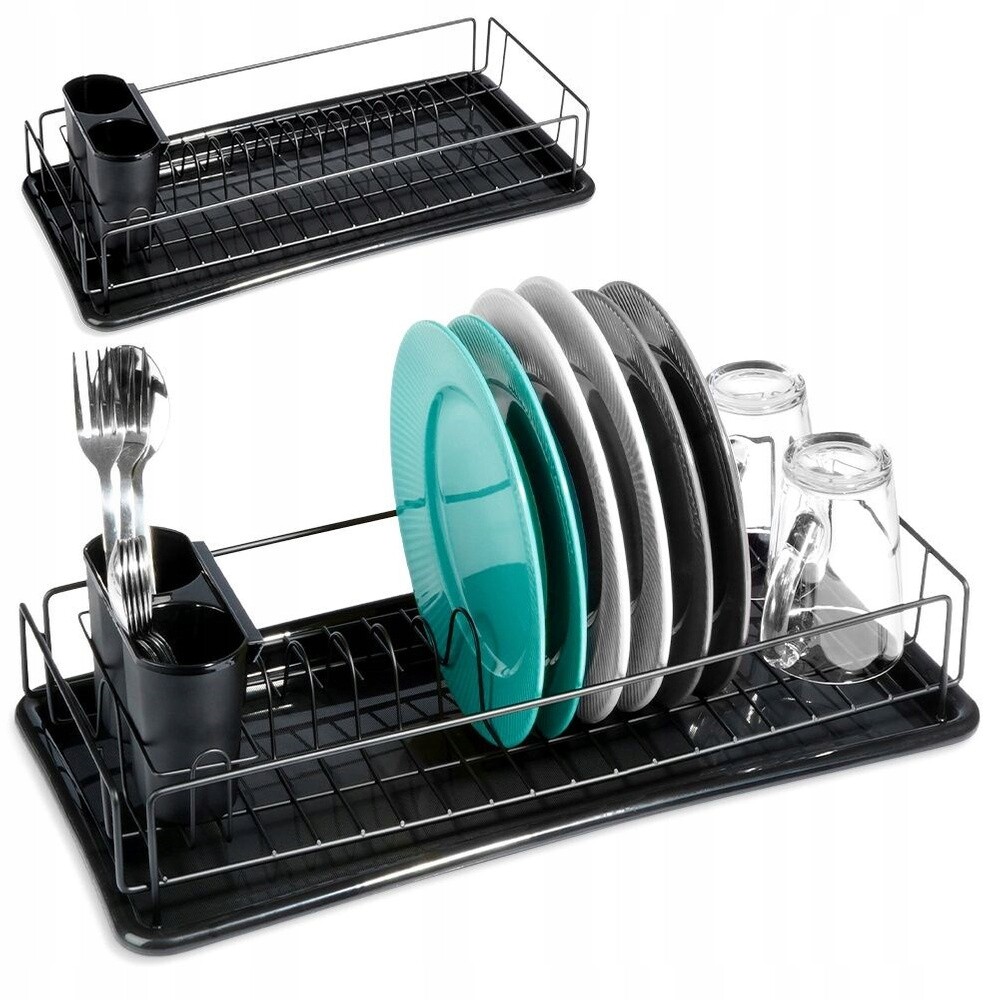 Sušák na nádobí černý 50x24x9 cm
