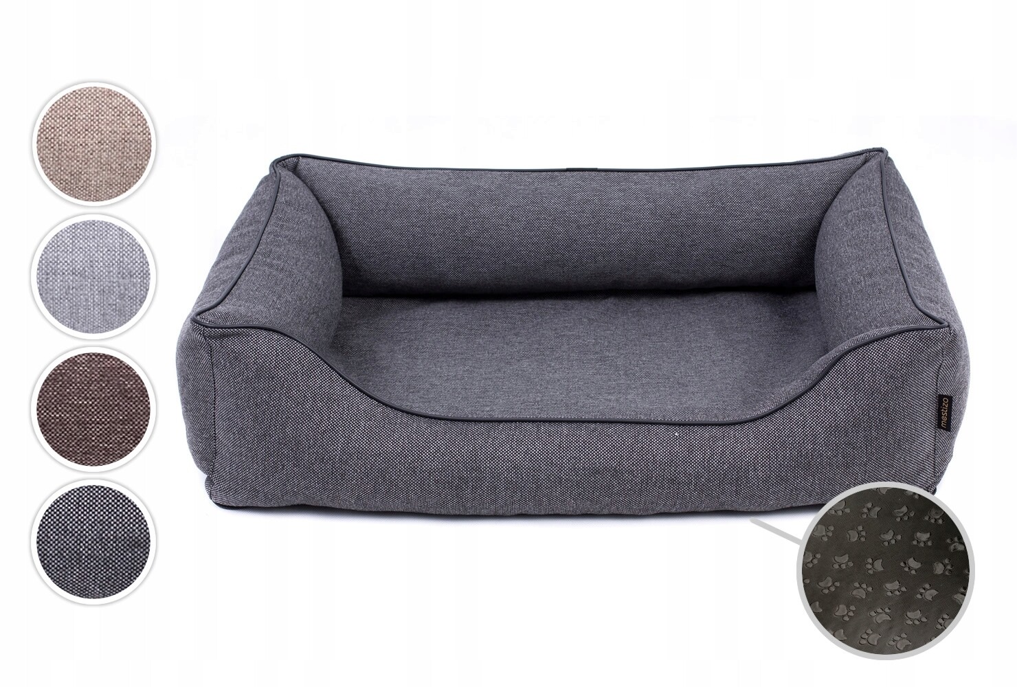 Pelíšek postel pro psa kočku potah pohovka, 80x60, tmavě šedá/černá