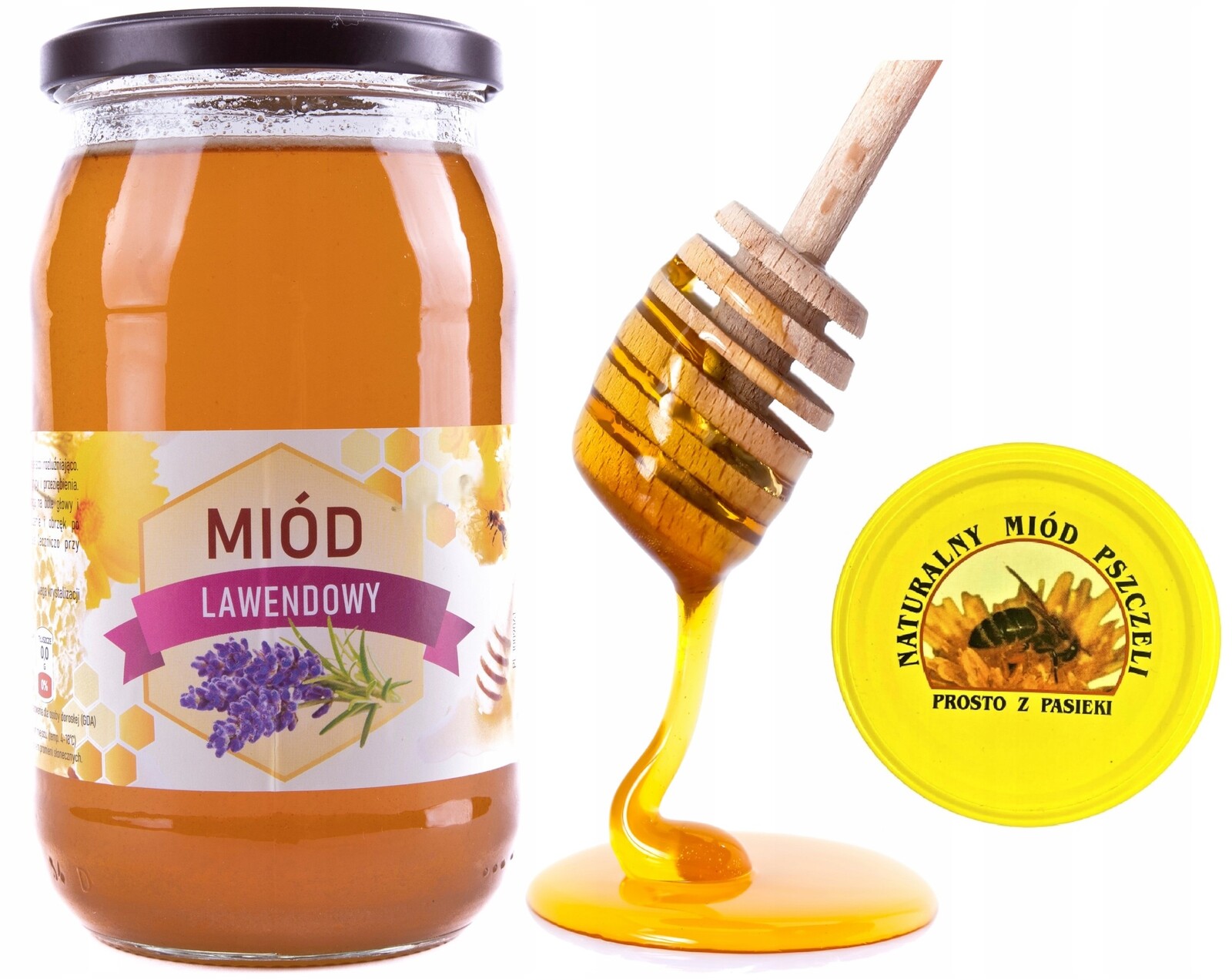 Levandulový Med Nektar Sklizeň 2025 Polský 1,1 kg Dárek naběračka na med