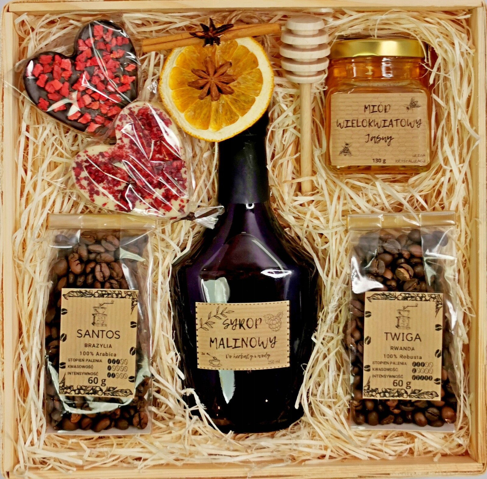 Dárkový Košík Na Kávu sirup med čokoláda Dárek