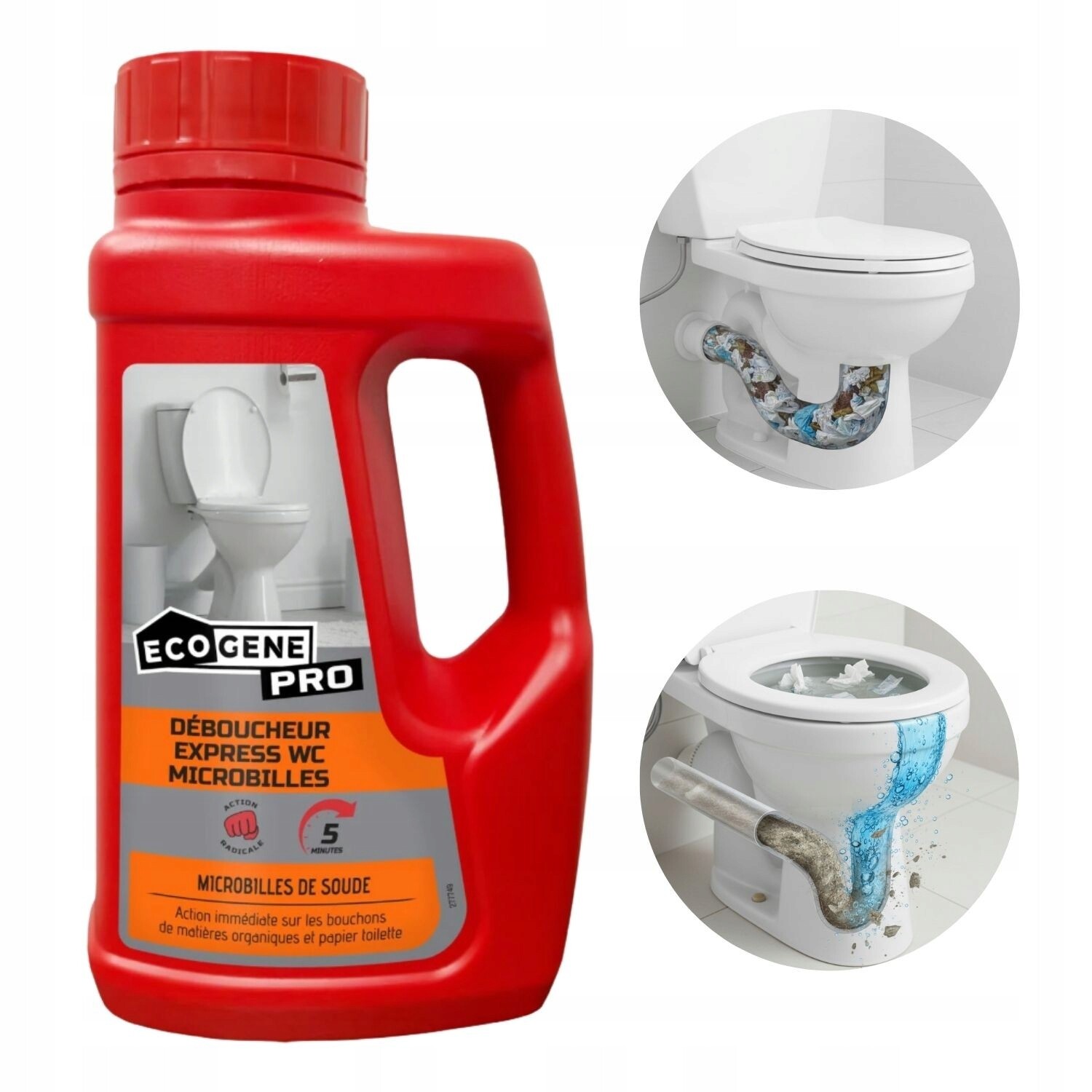 Ecogene Pro Express Wc Silný Rychlý čistič toalet Mikrogranulky