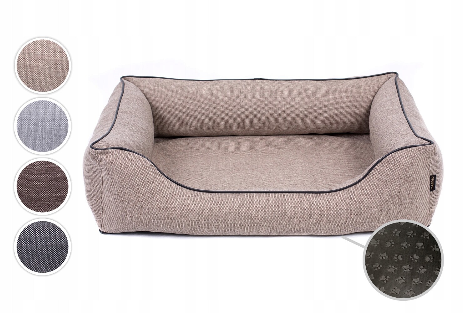 Pelíšek postel pro psa potah , pohovka, 100x75cm béžová/černá