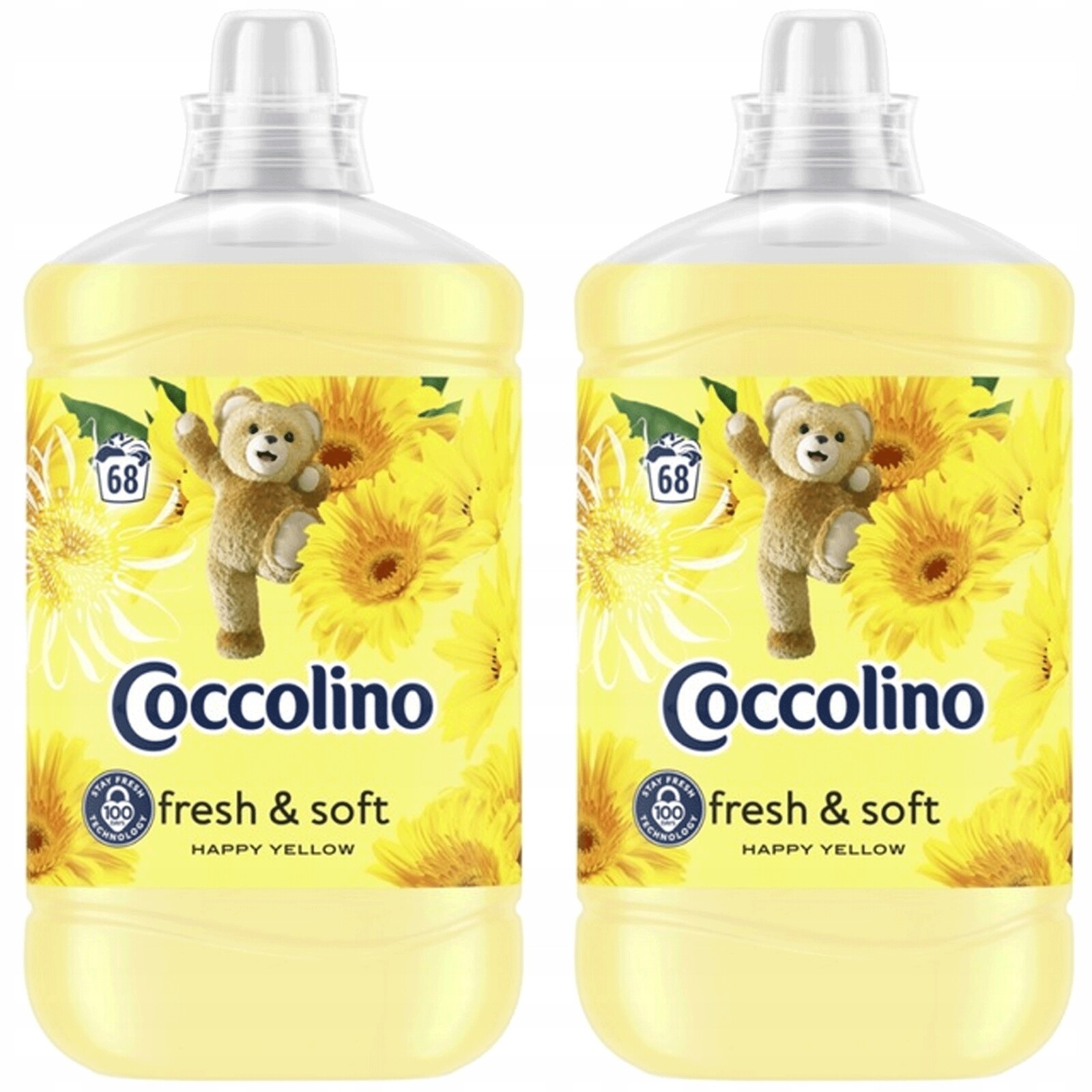 Coccolino Fresh&Soft Happy Yellow tekutá aviváž 1,7L 68 praní x2
