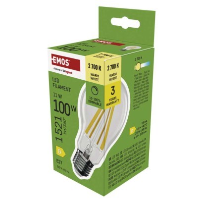 EMOS LED žárovka Filament A60 / E27 / 11 W (100 W) / 1 521 l