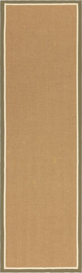 Khaki/v přírodní barvě oboustranný/ručně tkaný jutový běhoun 68x240 cm Bordo Herringbone Khaki – Asiatic Carpets