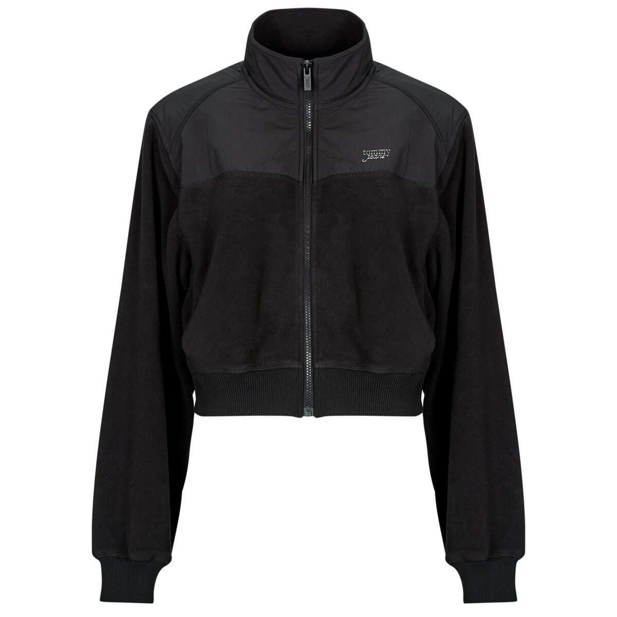 Tommy Jeans  TJW FABRIC MIX FLEECE ZIP THRU  Černá