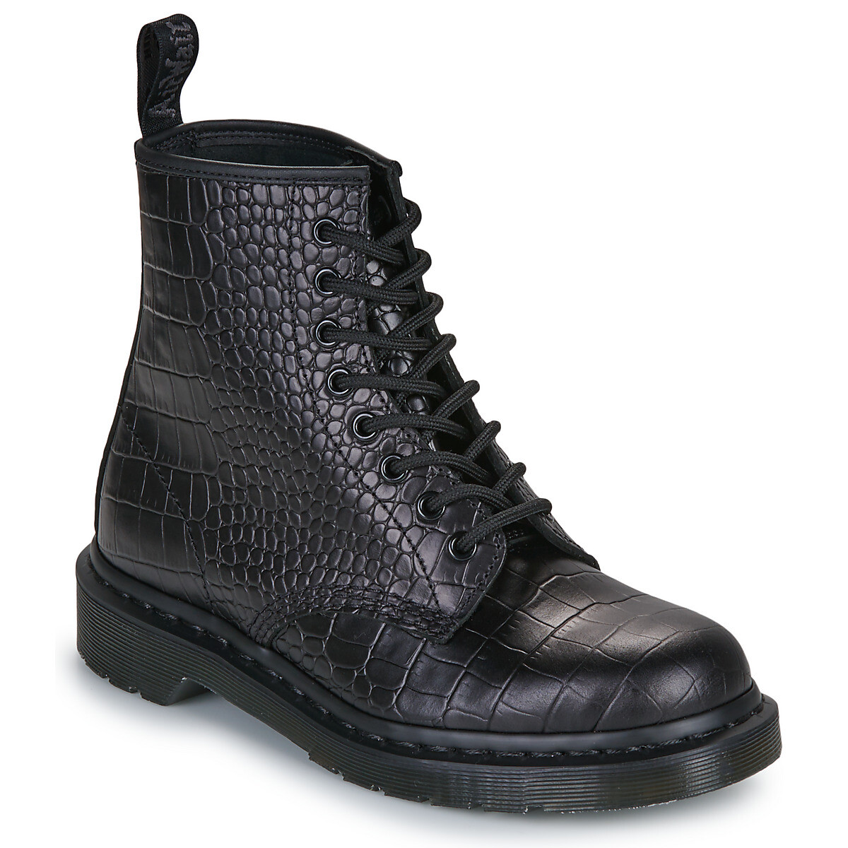 Dr. Martens  1460 Croco 8 Eye Boot Black New Vibrance Croco  Černá