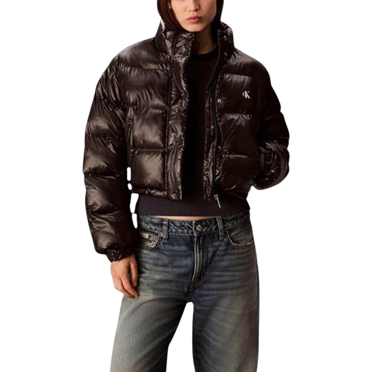 Calvin Klein Jeans  SHINE CROP PUFFER JA LV047D504G  Černá