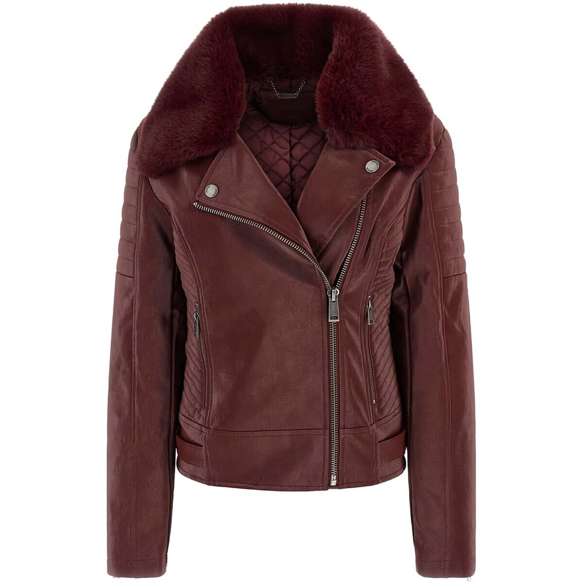 Guess Darcey Biker Jacket Hnědá