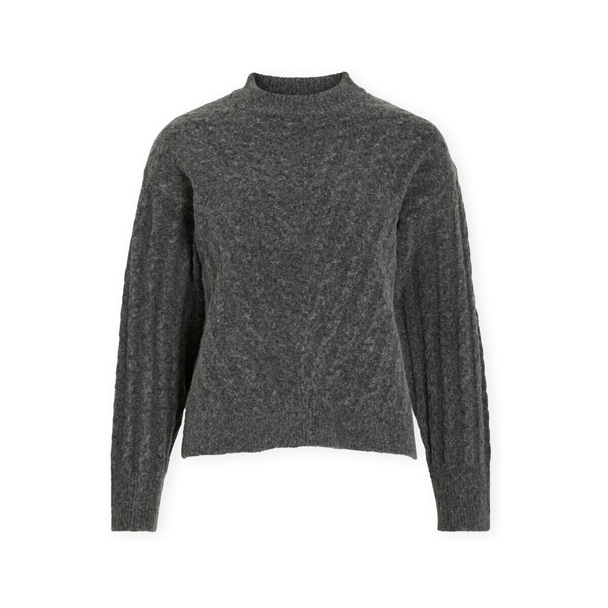 Vila  Relli Highneck Knit - Dark Grey Melange  Šedá
