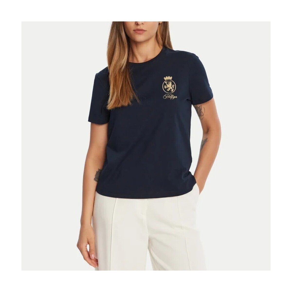 Tommy Hilfiger  GOLD CREST REG SS TEE  Modrá
