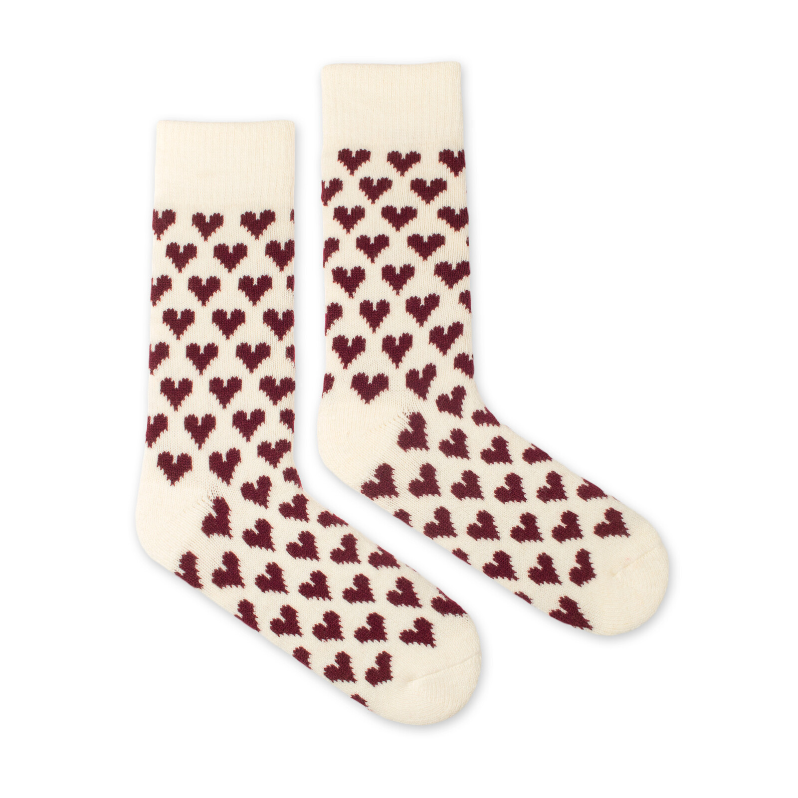 Vlněné ponožky Vlnáč Srdce bílé