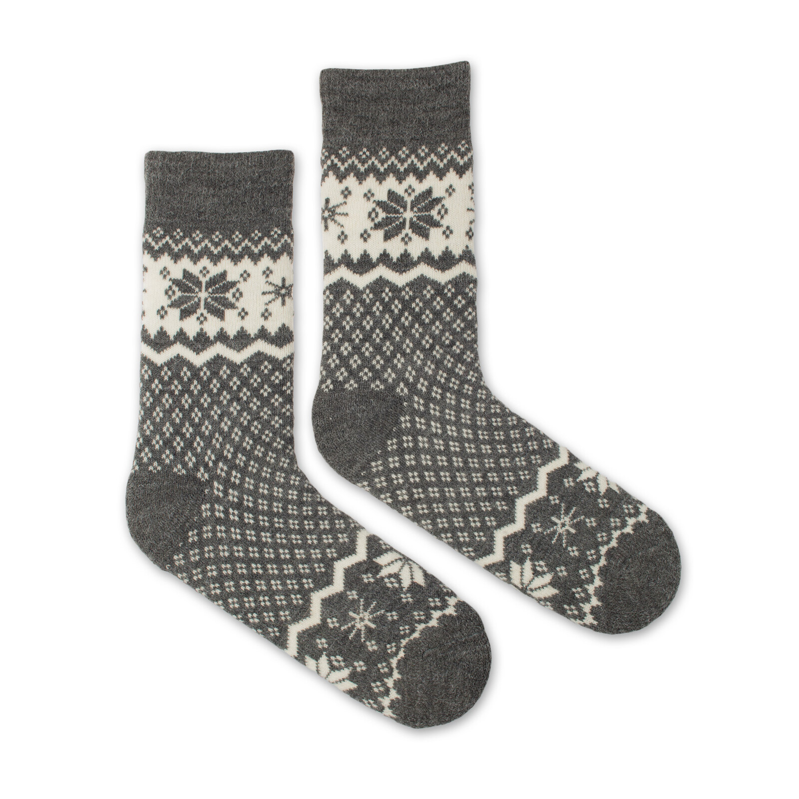 Vlněné ponožky Vlnáč Sněhová vločka šedé