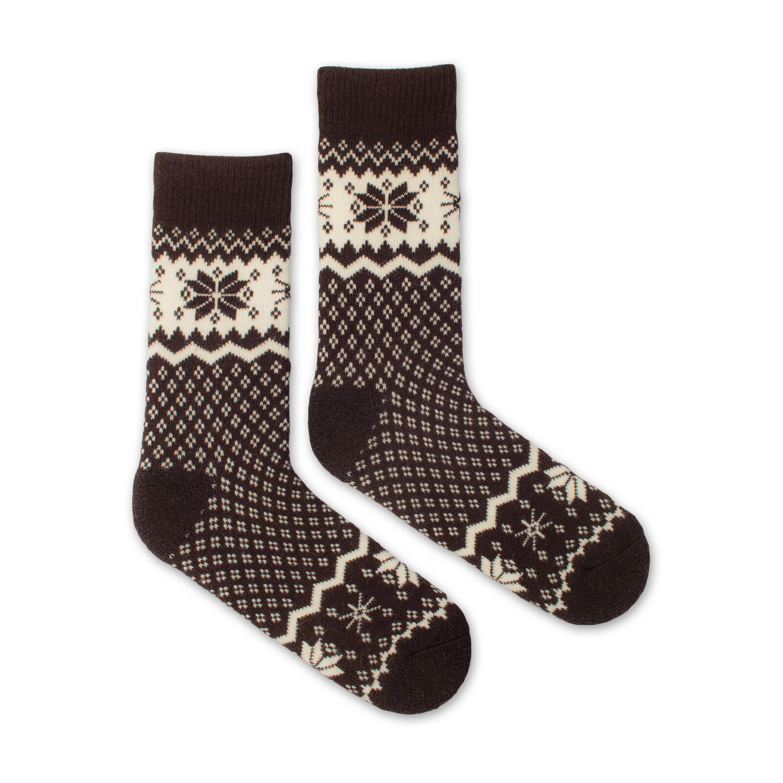 Vlněné ponožky Vlnáč Sněhová vločka hnědé