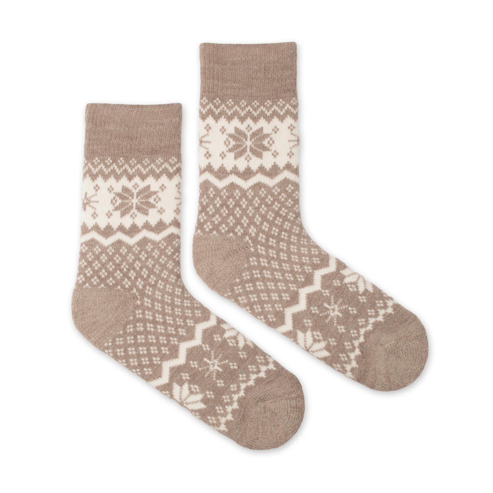 Vlněné ponožky Vlnáč Sněhová vločka béžové