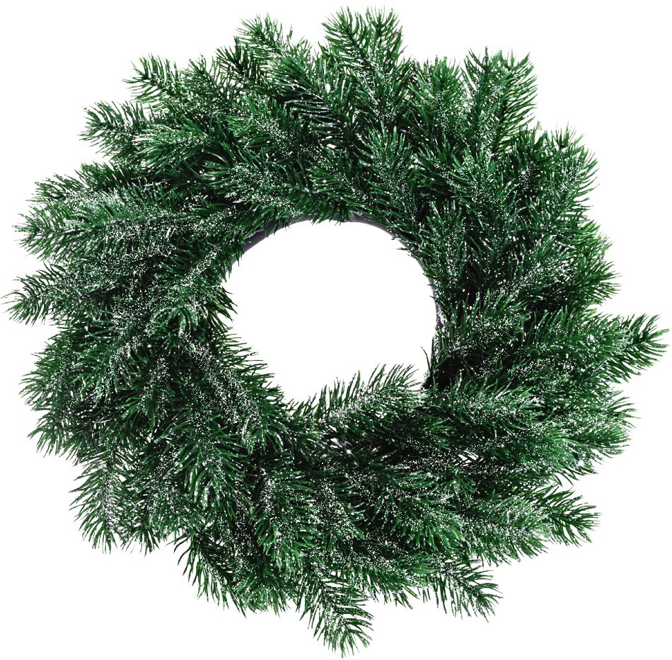 HOMESTYLING Vánoční věnec na dveře či stůl 35 cm zelená s jinovatkou KO-317910270sneh
