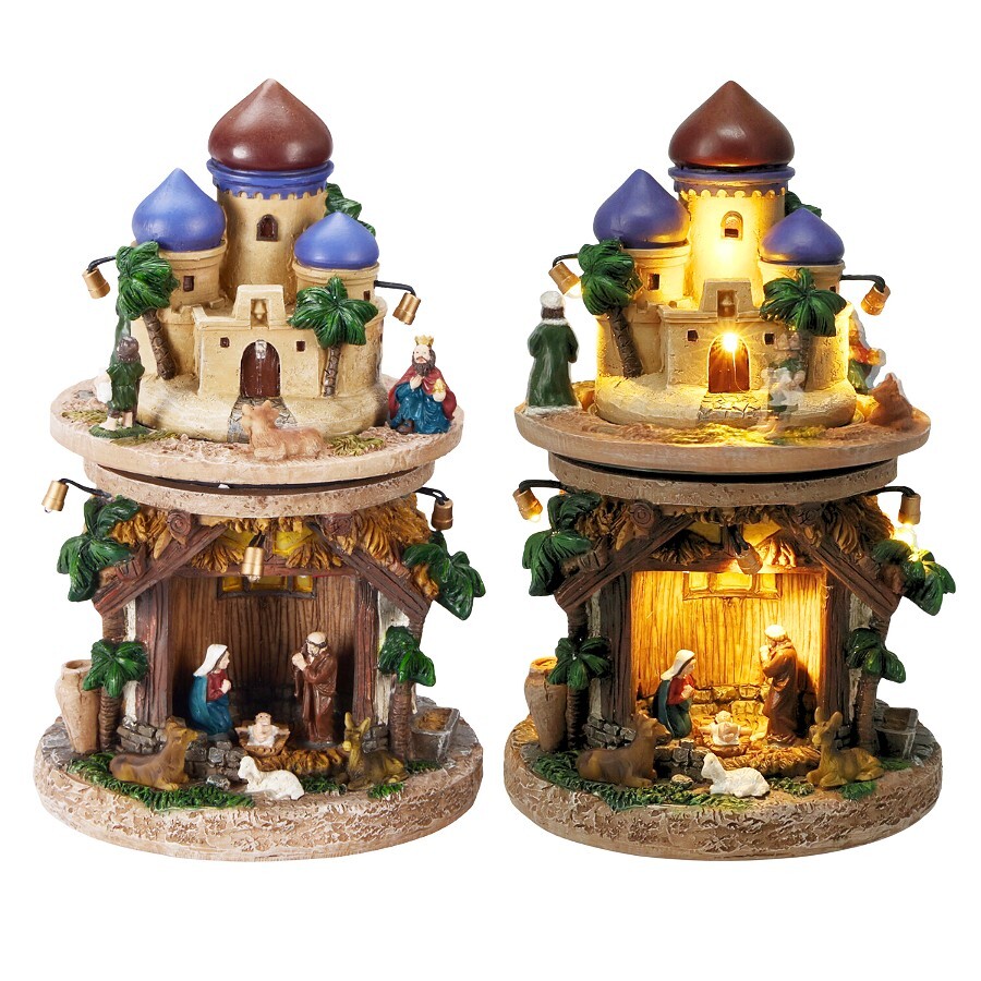 HOMESTYLING Betlém Vánoční dekorace 23 cm LED KO-ABL100030budo