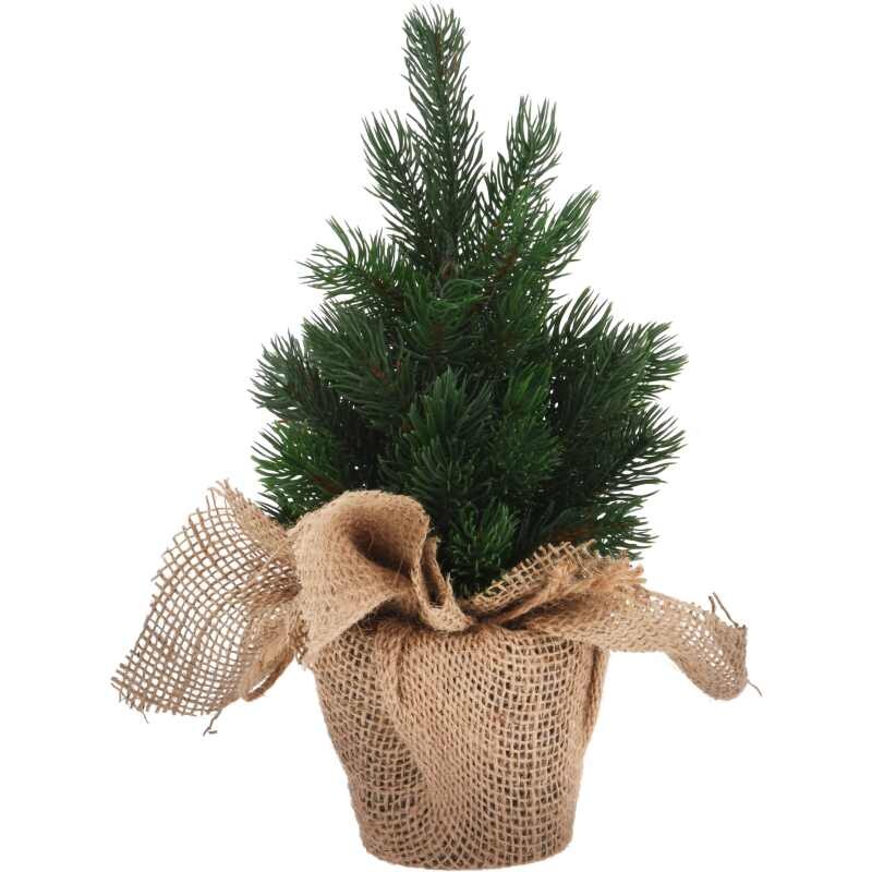 HOMESTYLING Vánoční dekorace stromek v jutovém pytli 30 cm KO-317910020