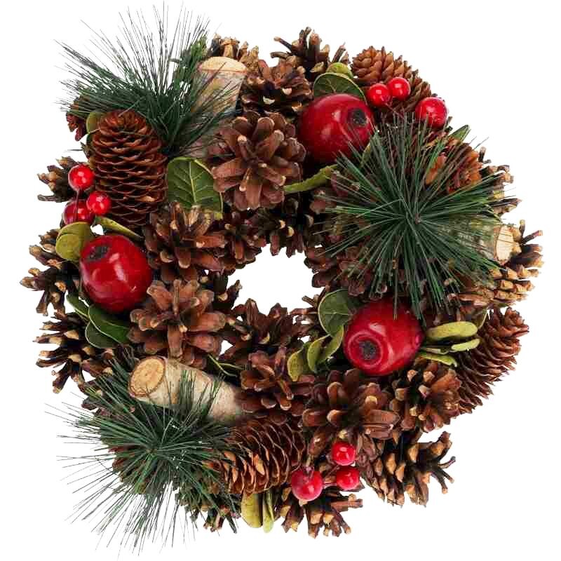 HOMESTYLING Vánoční věnec borovice 25 cm přírodní KO-YZB000200prir