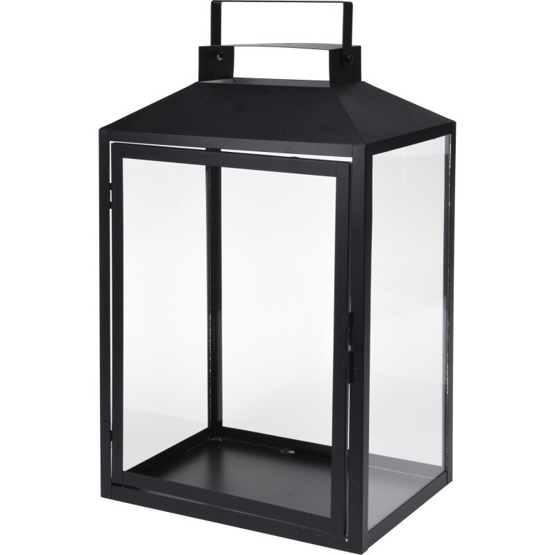 HOMESTYLING Lucerna kovová sada 3 ks sklo 44+35+28cm KO-HZ1952000