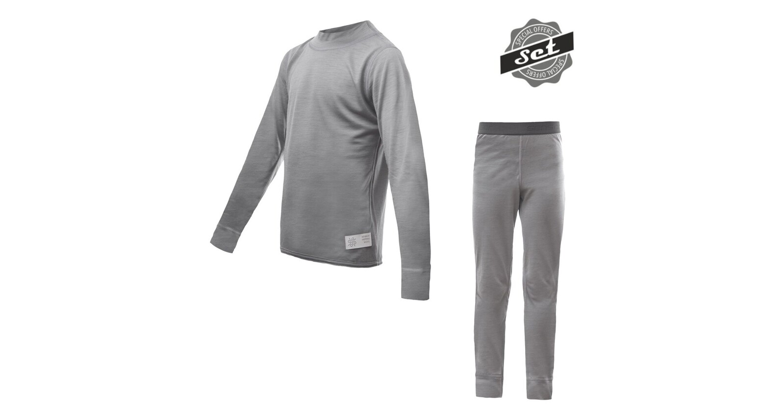 Dětský funkční set Sensor Merino Active triko dl.rukáv + podvlékací kalhoty - šedá Velikost: 130