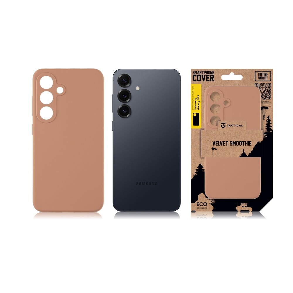 Zadní kryt Tactical Velvet Smoothie pro Samsung Galaxy S25, mocha mouse