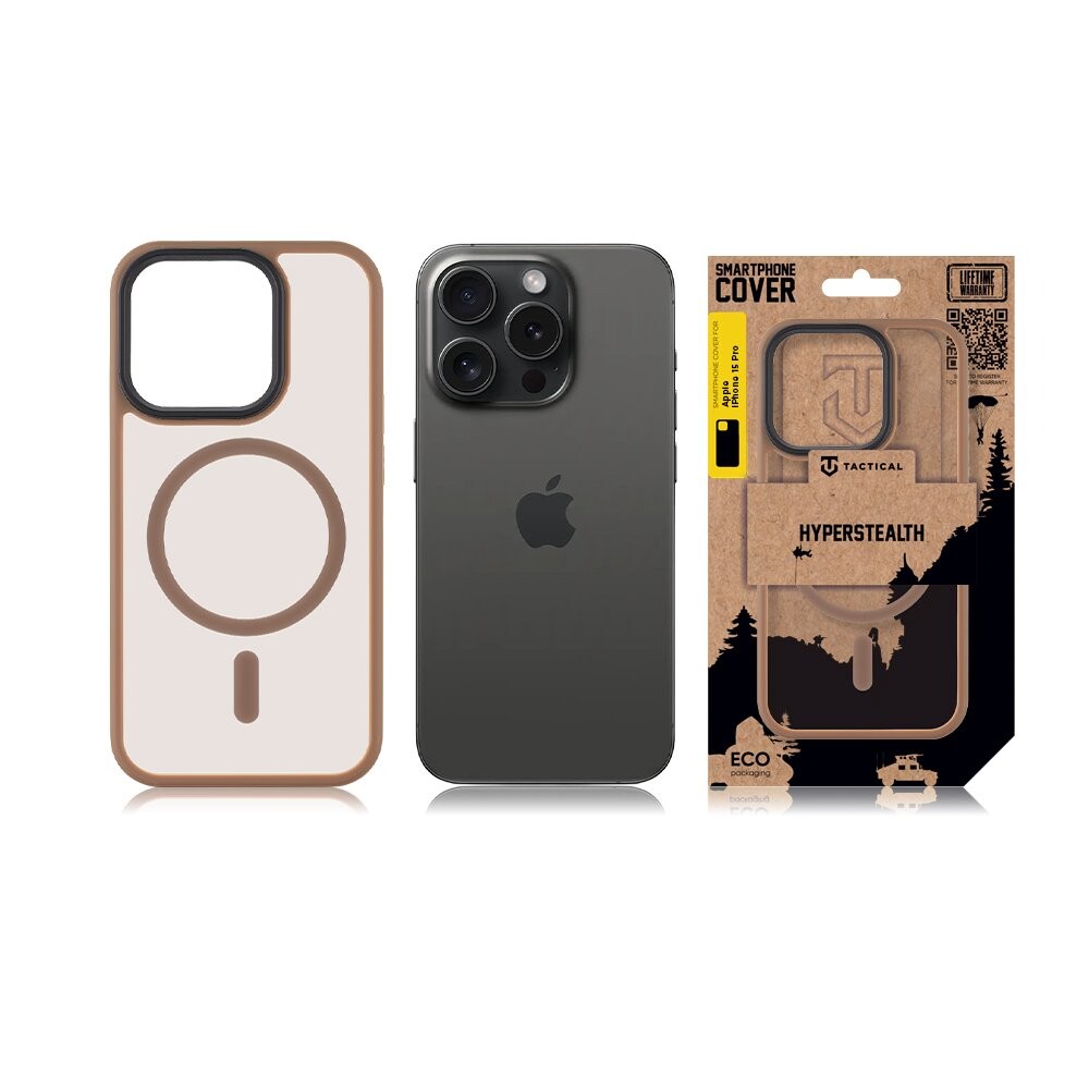 Zadní kryt Tactical MagForce Hyperstealth pro Apple iPhone 15 Pro, mocha mouse