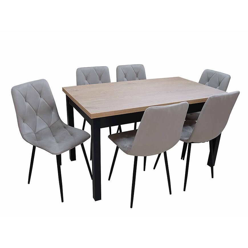 Jídelní set 1+6 Miki cremona/černá