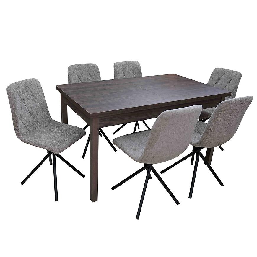 Jídelní set 1+6 Walia dub windmill dark