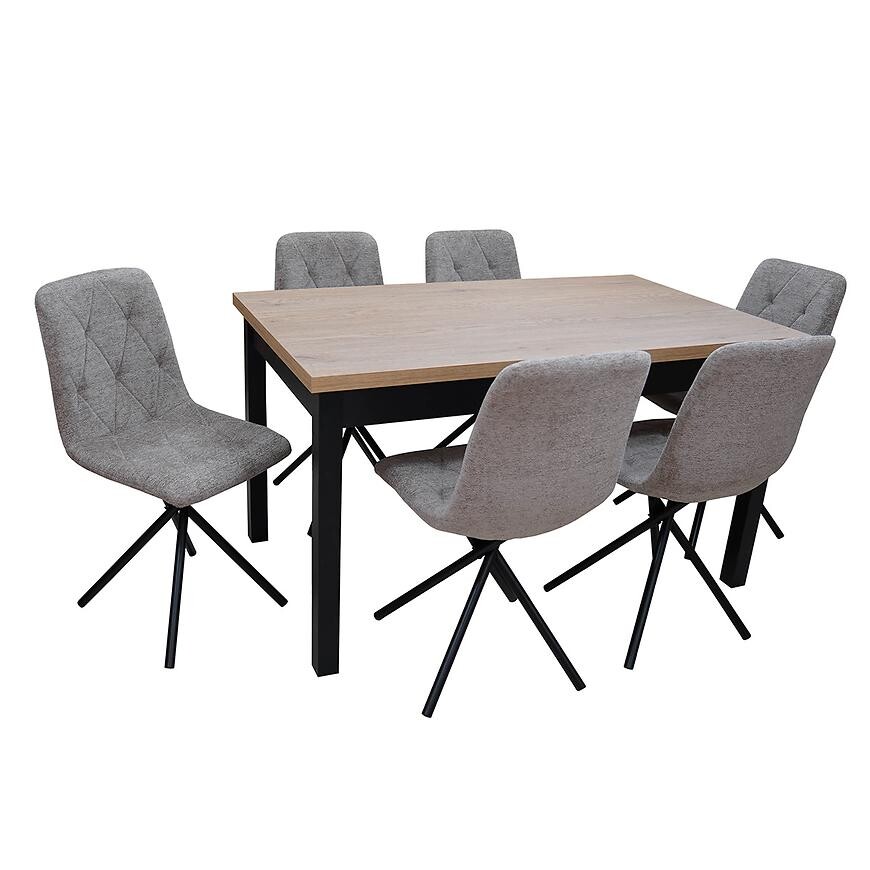 Jídelní set 1+6 Justi cremona/černá