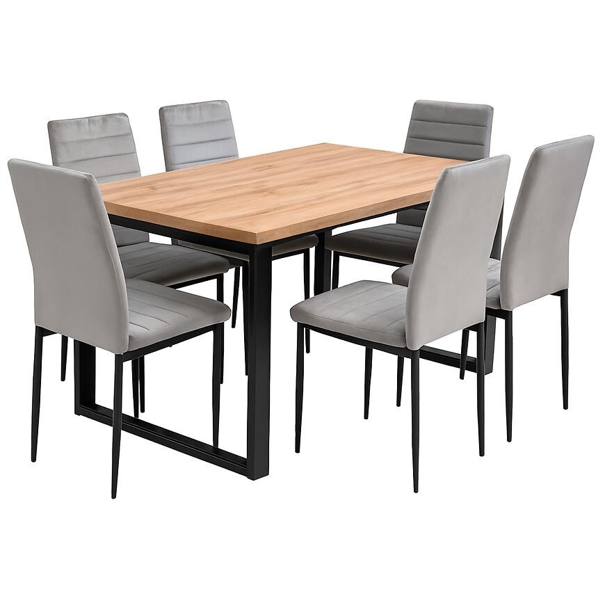 Jídelní set 1+6 Fatima wotan/černá